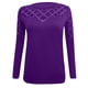thumbnail image 4 of ICHUANYI Clearance Plus Size Womens Casual Tops Long Sleeve Cut Hollow Out Blouse T-Shirt(Purple, XXL) ICHUANYI WER2023081206830, 4 of 4