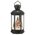 thumbnail image 5 of Danya B. Tabletop Christmas Holiday Winter Scene Falling Snow Music Snowglobe Diorama Lit Lantern Decoration - Black, 5 of 10