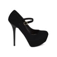thumbnail image 2 of Qupid BF85 Women Nubuck Mary Jane Platform Glossy Stiletto Heel Pump, 2 of 5