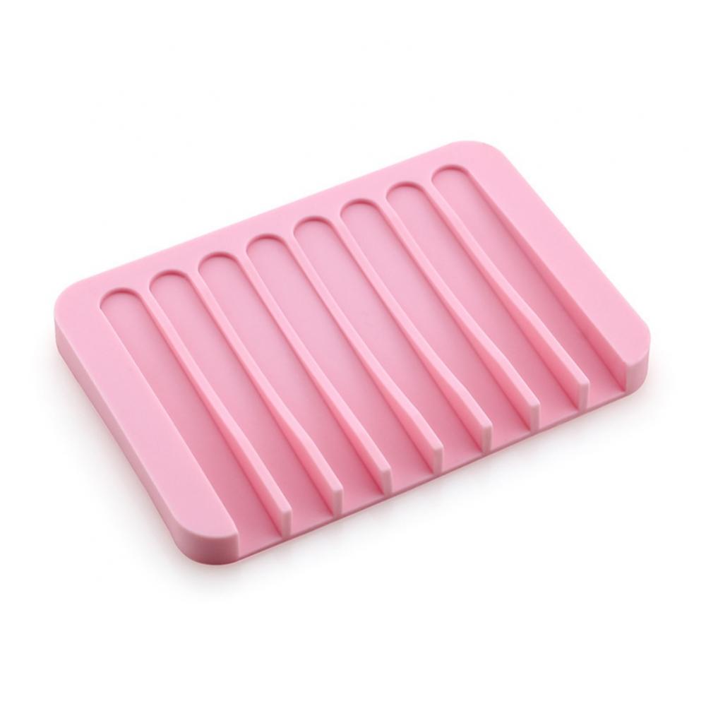 2PCS Soap Holders, Premium Silicone Bamboo Soap Dish, Self Draining