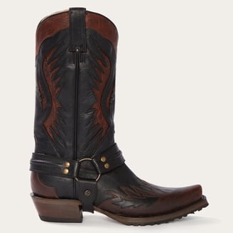 STETSON Men’s Outlaw Bad Guy Harness Boots Tru X Lug Sole Handcrafted Tan Size 9 Stetson Outlaw Lug Bad Guy Biker Tru X Mens Brown Cowboy  main image 4