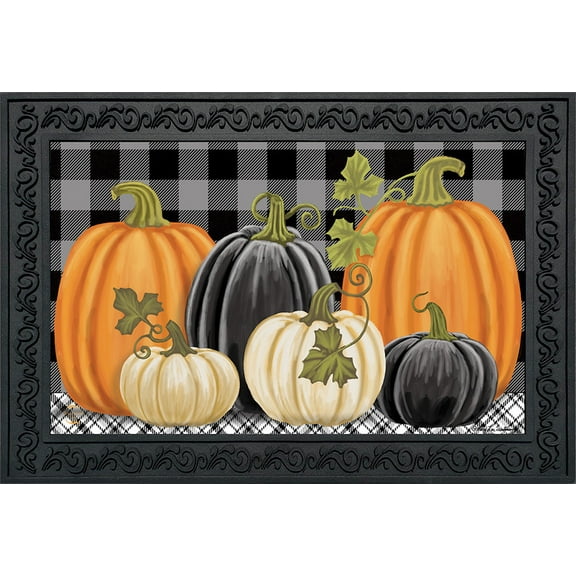 Briarwood Lane Checkered Pumpkins Autumn Doormat
