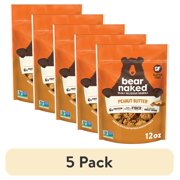 (5 pack) Bear Naked Peanut Butter Granola Cereal, Good Source of Fiber Bag, 12 oz