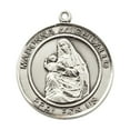 thumbnail image 2 of Pewter Madonna del Ghisallo Medal Pendant on 24 Inch Endless Rhodium Plated Heavy Curb Brass Chain ,Catholic Religious Necklace -Made in USA- Deluxe Velvet Gift Box, 2 of 3