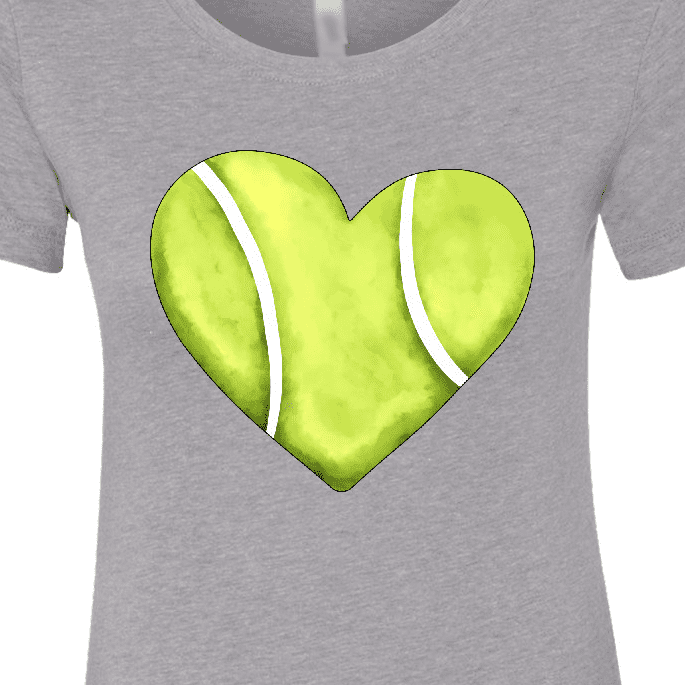 Inktastic Tennis Ball in Heart Women's T-Shirt