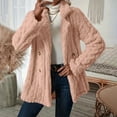 thumbnail image 3 of Winter Fleece Jacket for Women Winter Double Breasted Wool Coat Trendy Texture Notch Collar Sherpa Fuzzy Outwear, 3 of 7