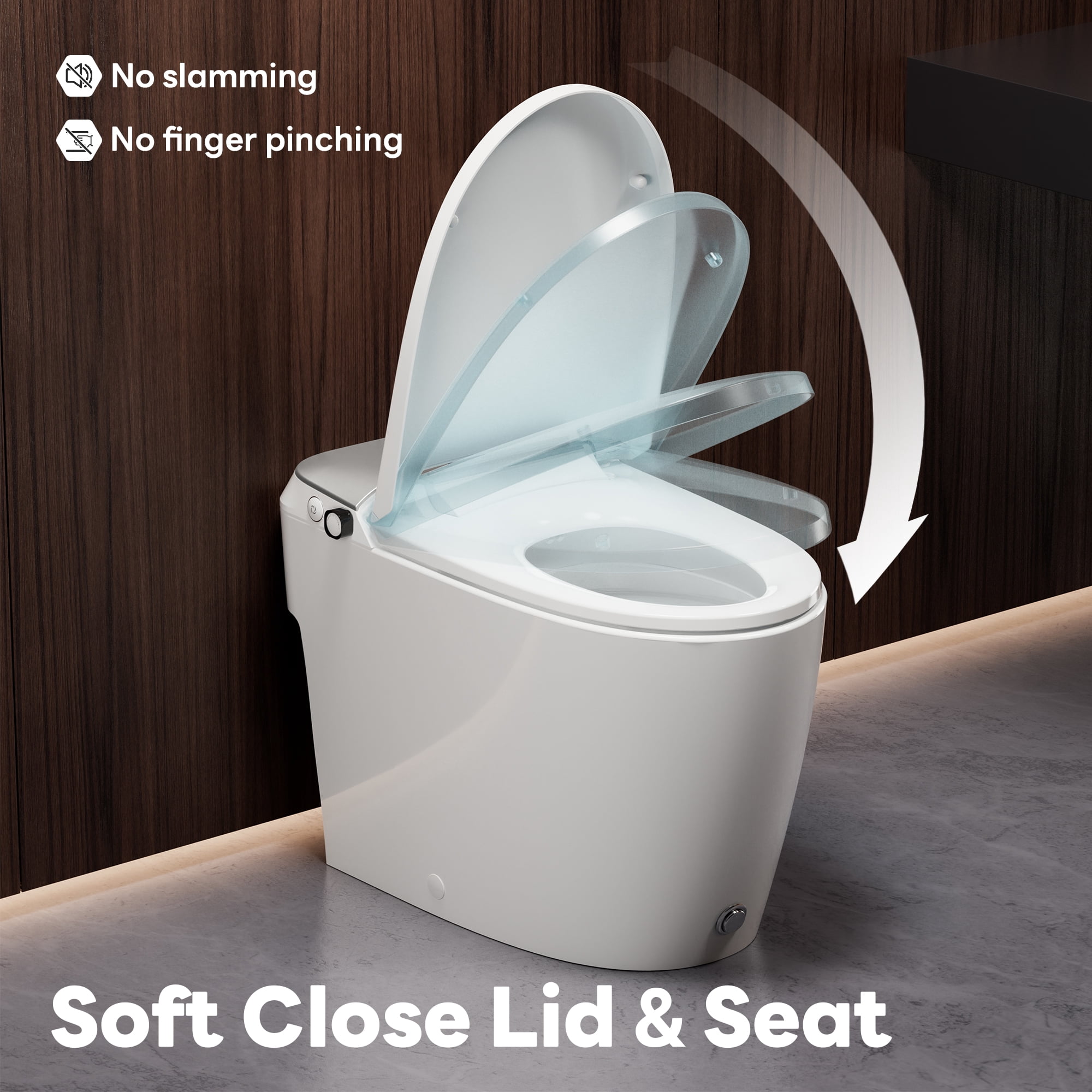 Casta Diva Non-Electric Bidet Toilet, MAP 1000g Powerful Flush Smart Toilet with Lady/Rear Wash, Foot-kick Flush, ADA Comfort Seat Height (Power Free)