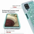 thumbnail image 6 of Samsung Galaxy A42 5G Phone Case, [Not Fit Samsung A41] with [Tempered Glass Screen Protector], Military Grade 12 Feet Drop Proof Phone Cover With Glitter Spot Diamond-Teal, 6 of 7