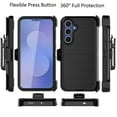 thumbnail image 2 of Galaxy S25 FE 5G Case,Takfox Samsung Galaxy S25 FE 5G Holster Phone Case with Built-in Screen Protector Swivel Belt Clip [3 Layers] Heavy Duty Full Body Protection Shockproof Kickstand Cover - Black, 2 of 8