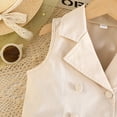 thumbnail image 4 of Children Casual Blazer Outfits For Girls Sleeveless Lapel Pleated Vest Suit Coat and Pants Fashion Trendy Suit For Kids Girls, 4 of 8
