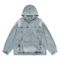 thumbnail image 6 of Turilly Hoodies Men Denim Hoodie Long Sleeve Casual Hooded Jacket With Front Pocket, 6 of 6