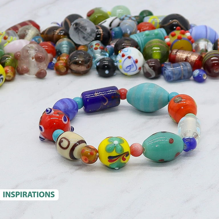Fun-Weevz 100 Assorted Glass Beads, DIY Jewelry Making Crafts