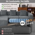 thumbnail image 5 of 101" L-Shape Corduroy Memory Foam Sectional Couch, 4-5 Seat Sleeper Sofa for Living Room, No Assembly Needed, Dark Gray, 5 of 8