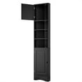 thumbnail image 5 of Aukfa Corner Wood Cabinet Tall Bathroom Storage Cabinet with Two Doors and Adjustable Shelves, Black, 5 of 8