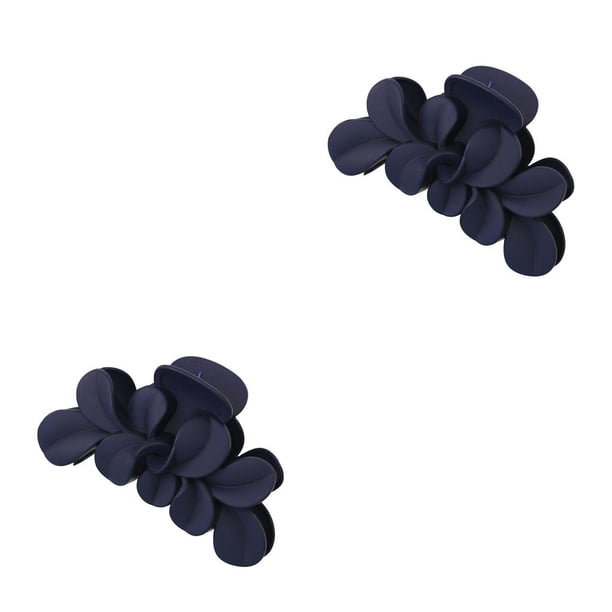 Sonducket Pasadores de pelo de plástico para diario, tocados para niñas, pinzas antideslizantes para cola de caballo con estilo, Azul marino mate 2piezas