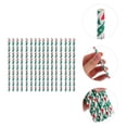 thumbnail image 4 of KAKOWELY 50 pajitas navideñas de papel con puntos verdes para fiestas y festivales., 4 of 4