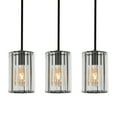 thumbnail image 4 of Miumaeov 3pcs Modern Black/Clear Chandelier Rain Drop Crystal Ceiling Light Fixture Hanging Lamp E26, 4 of 15