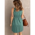 thumbnail image 5 of Vestido corto con escote en V, vestido corto para mujer, vestido corto con escote en V sin mangas, vestido corto con un solo pecho, diseño revolucionario, 5 of 5