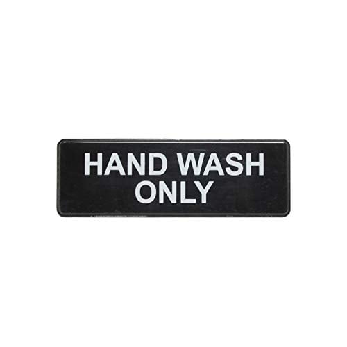 Thunder Group PLIS9333BK "Hand Wash Only" Information Sign with Symbols, 9 by 3-Inch