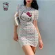 thumbnail image 2 of Vestido ajustado de verano 2024 para mujer, vestido de fiesta de verano sexy y encantador con estampado digital de Hello Kitty y dibujos animados de Kawaii, 2 of 2