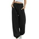 thumbnail image 1 of Pantalones deportivos de mujer con cintura ajustable y pierna recta ancha, 1 of 5
