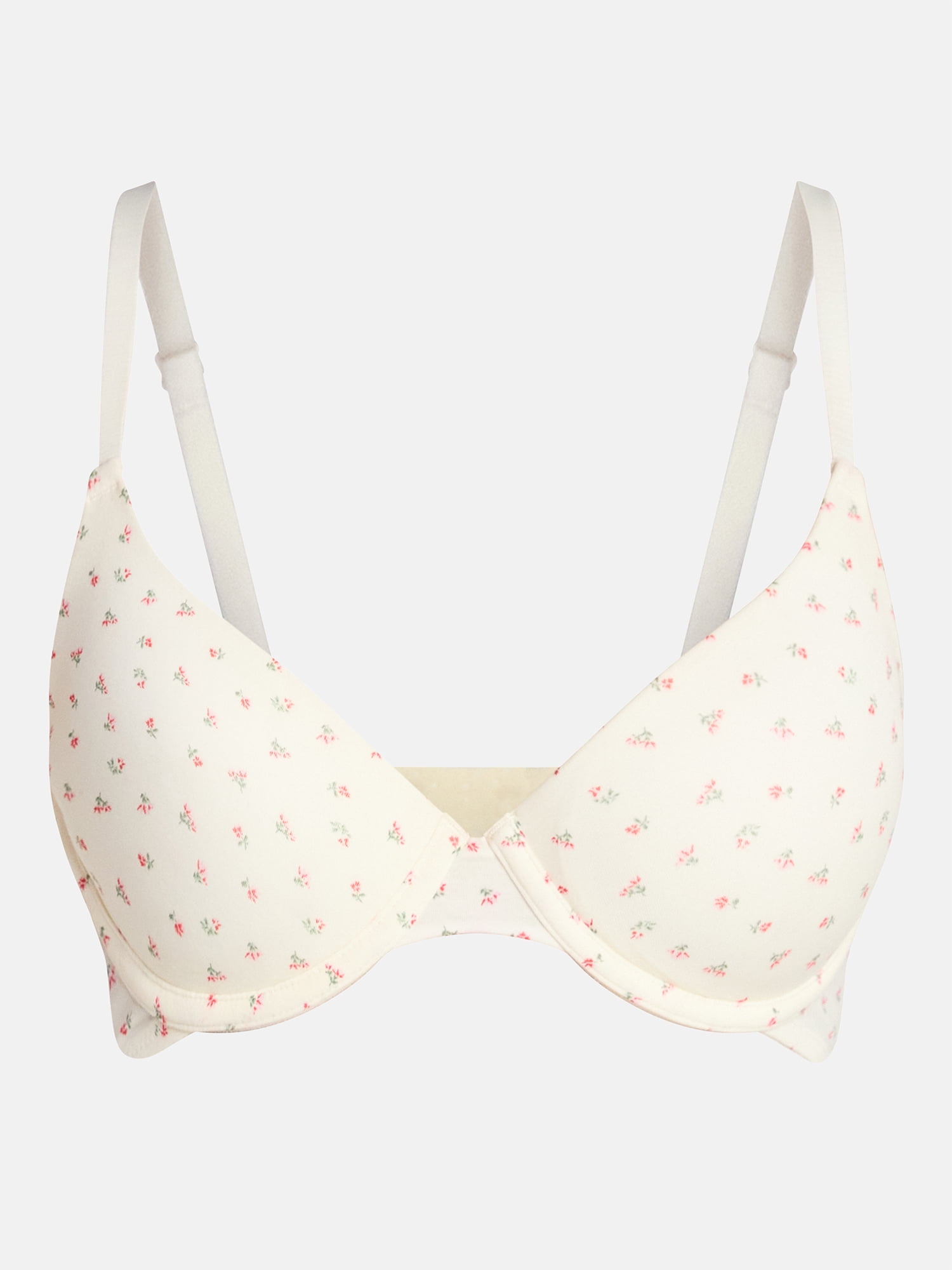 No Boundaries Cotton Blend Lightly Lined T-Shirt Bra, Women's 34A-40C