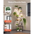 thumbnail image 2 of 63 Inch Tall 9 Tier Metal Plant Stand with Grow Lights 3 Timer 10 Brightness Curve Shaped Flower Display Shelf for Indoor Living Room Balcony Decor, 2 of 6