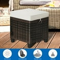 thumbnail image 5 of Resenkos 2 Pieces Patio Rattan Ottoman Set with Removable Cushions-Beige, All Weather Wicker Ottoman, Outdoor Patio Ottomans, 5 of 8