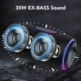 thumbnail image 5 of Portable Bluetooth Speaker, IPX7 Waterproof Wireless Speaker, 35W Loud Stereo Sound, 30H Playtime, 10 Colorful RGB Lights, TWS Pairing, Bluetooth 5.4 for Outdoor/Home/Party, Gift Ideas, 5 of 9