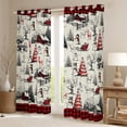 thumbnail image 2 of Homewish Kawaii Reindeer Snowman Black Out Curtains,Rustic Western Cabin Curtains Pack of 2 (42x63 Each),Red Chic Christmas Tree Bedroom Curtains For Girl Boy,Luxury Bedroom Decor, 2 of 6