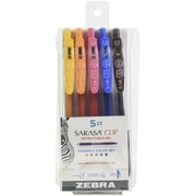 Zebra Sarasa Clip 0.5mm Fine Point Gel Ink Pens 5/Pkg-Friendly -Assorted Colors