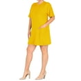 thumbnail image 3 of Women's Plus Size Casual Relaxed Fit Short Sleeves Front Pockets Solid T-Shirt Dress, 3 of 4