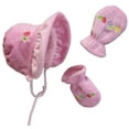 thumbnail image 2 of N'Ice Caps Baby Girl and Infants Sherpa Lined Soft Velboa Bonnet and Mitten Set - Pink, 2 of 2