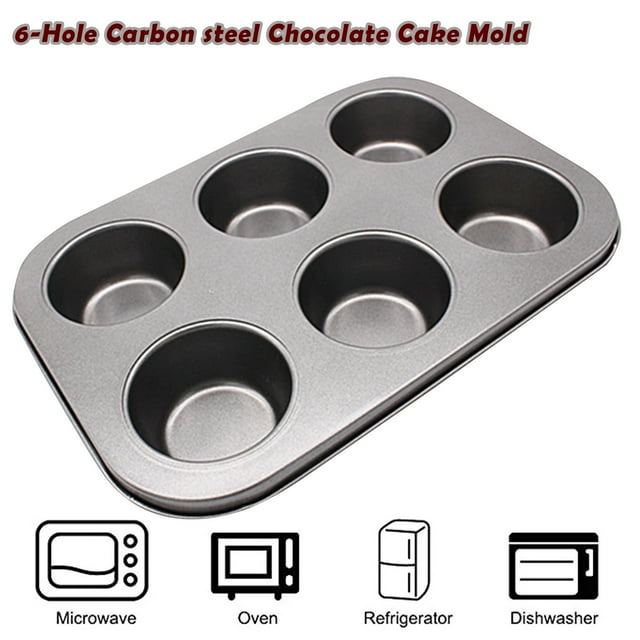 Xihbxyly Molde para Tartas de Acero Al Carbono, Diseño de Media Forma, Resistente Al Calor, Herramienta Versátil para Hornear, Apto para Horno, Microondas y Lavavajillas, Ideal para Cupcakes, Muffins