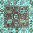 thumbnail image 1 of Ahgly Company Indoor Square Oriental Light Blue Traditional Area Rugs, 8' Square, 1 of 4
