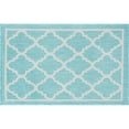 thumbnail image 3 of Bliss Rugs Geometric Indoor Outdoor Rug Low-Profile Floor Mat for Patio, Entrance, Front Door | Aqua, 2' x 3', 3 of 8