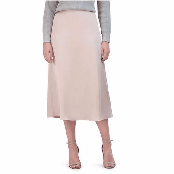 French Connection Women's Satin Skirt Mushroom Medium