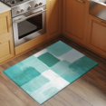 thumbnail image 3 of Area Rug 2 x 3 Ft, Green Geometric Indoor Accent Bathroom Rugs for Kitchen/Laundry Room, Watercolor Ombre Modern Abstract Art Washable Non-Slip Runner Floor Mat for Entryway, Living Room, 3 of 7