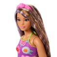 thumbnail image 4 of Barbie Fashionistas Doll #244 with Floral Halter Dress, Purple-Streaked Brown Hair, 4 of 6