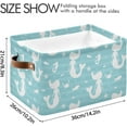 thumbnail image 4 of Mermaid and Marine Life Silhouettes Storage Basket, Durable Canvas Organizer With Handles Large Collapsible Storage Bins Boxes for Home Office - 2 Pack Home Decor, 4 of 7