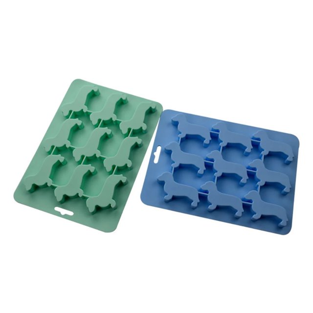 DEKAXID Molde y bandeja de silicona para cubitos de hielo con forma de perro salchicha para bebidas, máquina de hielo, dulces, chocolates, galletas, fondant, cupcakes, decoración de pasteles
