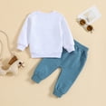 thumbnail image 4 of zuwimk Toddler Baby Boy Fall Winter Clothes Letters Fish Embroidery Crewneck Sweatshirt Pants Sets Cute Baby Boy Outfits (3-6 Months,White), 4 of 5