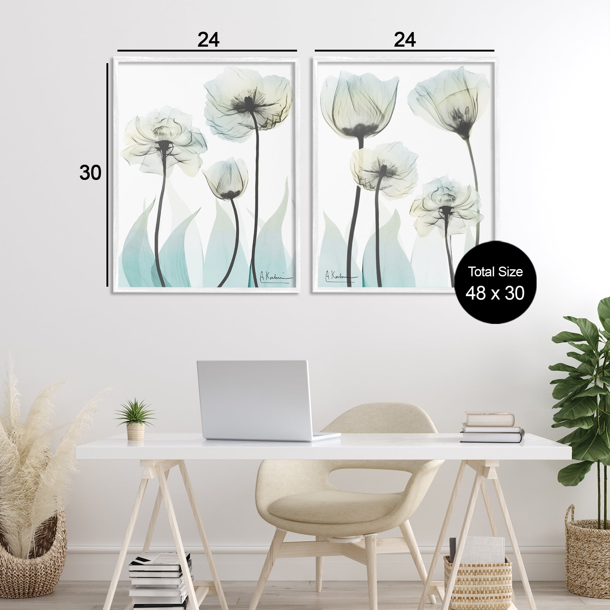 Stupell Industries Luxury Of Creation Flowers 2 Piece White Framed Giclee Art Set, design by Albert Koetsier