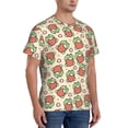 thumbnail image 2 of Bixox Men's Frog Hold Strawberry Printed Short Sleeve Skinny Athletic T-Shirt, 2 of 6