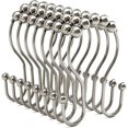 thumbnail image 1 of 12 Pcs Shower Curtain Hooks, Shower Curtain Rings Rust Proof Balanced Glide Double Shower Curtain Ho, 1 of 5