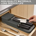 thumbnail image 5 of NATPLUS 2-Tier Drawer Knife Organizer, Space-Saving Kitchen Knife Storage Tray for Chef & Paring Knives, Non-Slip Interior Drawer Insert for Kitchen Cutlery, 5 of 6