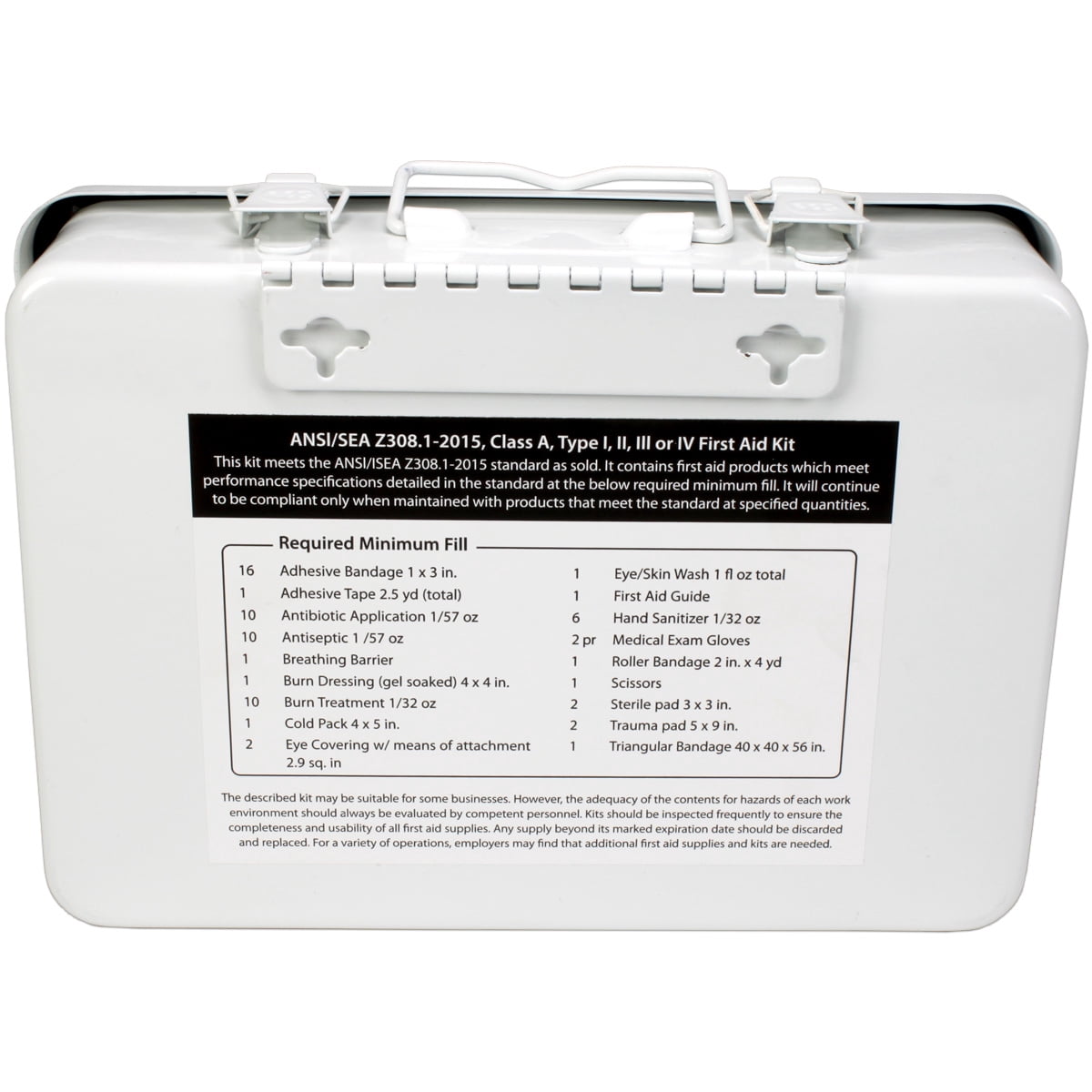 OSHA & ANSI First Aid Kit, 25 Person, 74 Pieces, Indoor/Outdoor Emergency Kit for Office, Home or Car, ANSI 2015 Class A, Metal, Made in USA