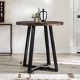 thumbnail image 2 of Walker Edison 36” Rustic Distressed Wood Counter-Height Dining Table, Mahogany, 2 of 19