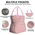 thumbnail image 3 of Pink Christmas Snowman Pattern Drawstring Lunch Bag Women - Drawstring Lunch Bag Insulated for Work Office - Stain-Resistant Large Lunchbags for Women with Multi-Pockets, 3 of 6