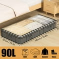 thumbnail image 2 of Deago 2 Pack Under Bed Storage Bags 90L Foldable Non-Woven Closet Storage Containers with Clear Window Reinforced Handles for Clothes, Comforters, Blankets, Bedding, 2 of 9